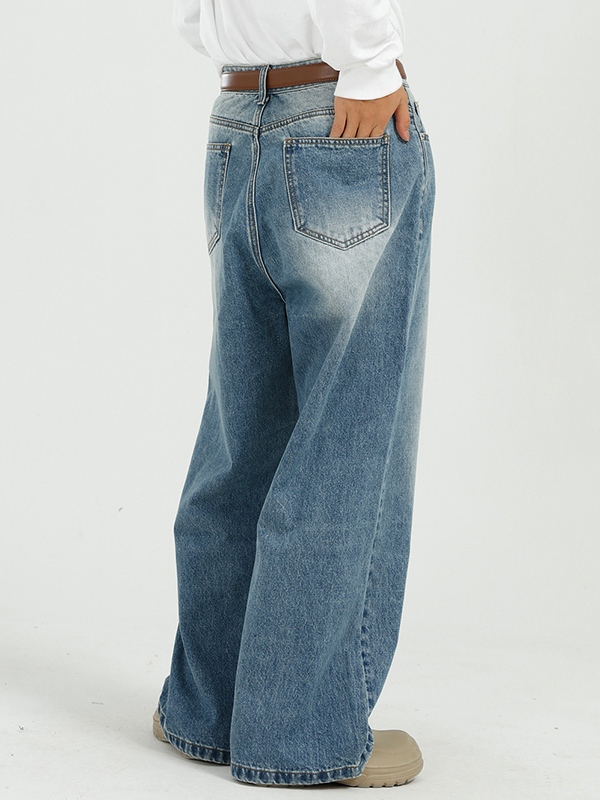 Men’s Grind White Design Loose Jean