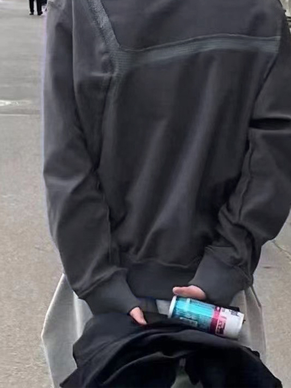 Men’s Irregular Waffle Splice Reversible Oversized Hoodie