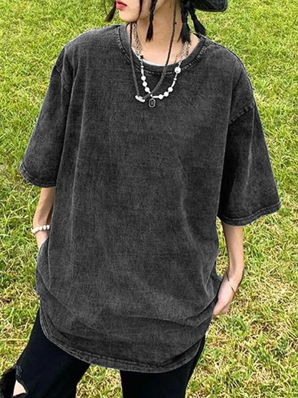 Men’s Wash Distressed Skull Print Short Sleeve Tee