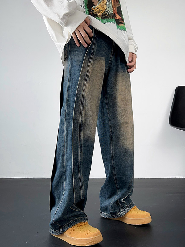 Men’s Ombre Wash Loose Jeans