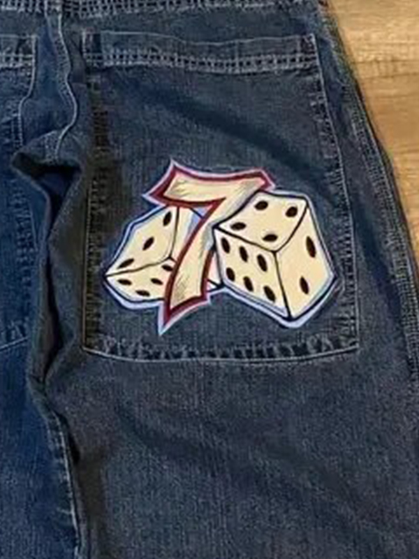 Retro Embroidery Hip Hop Street Boyfriend Jeans