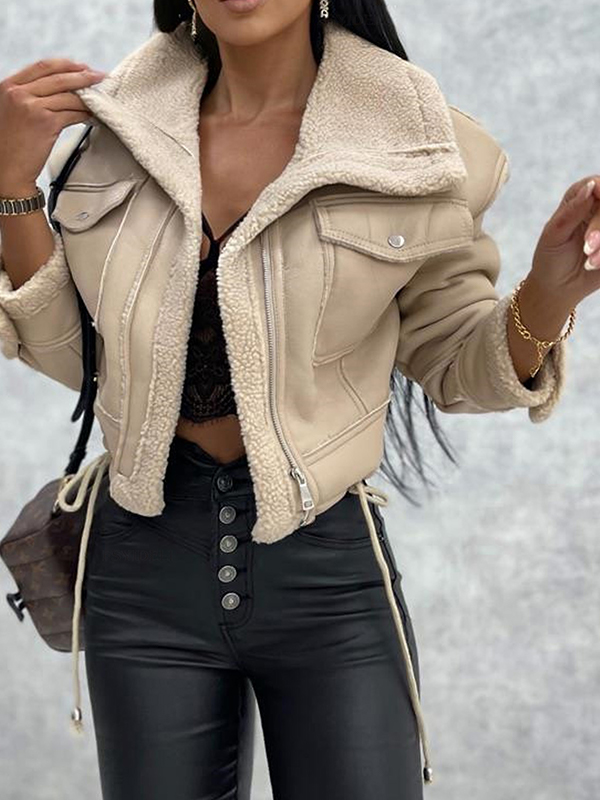 Lambswool Short Zipper Jacket