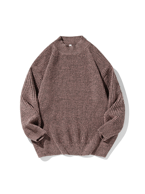 Retro Thick Stitch Half Turtleneck Sweater