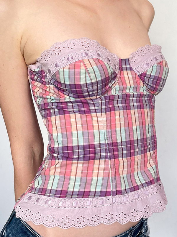 Lace Patchwork Bust Bandeau Top