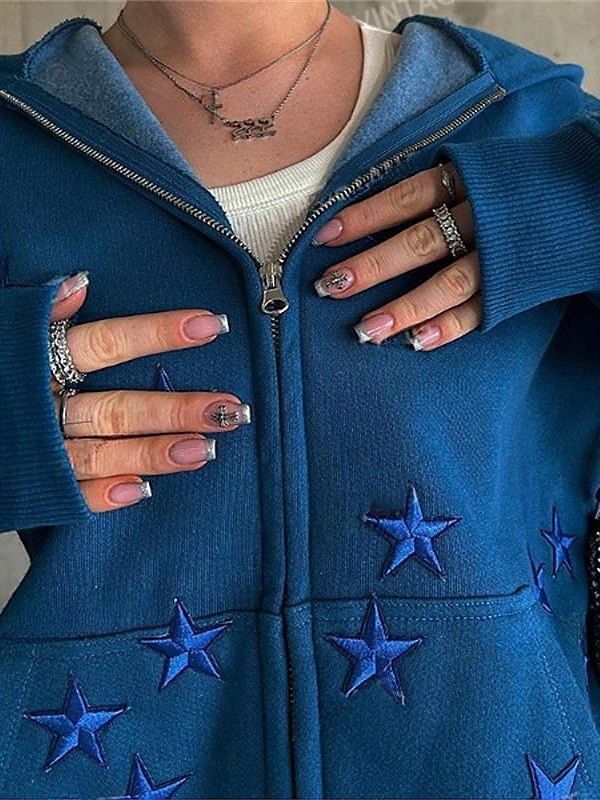 Men’s Patch Star Zip Up Hoodie