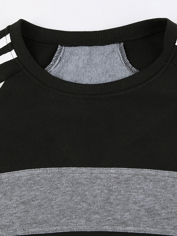 Preppy Contrast Color Splice Sweatshirt-5