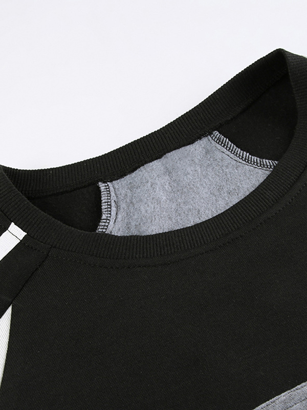 Preppy Contrast Color Splice Sweatshirt-6