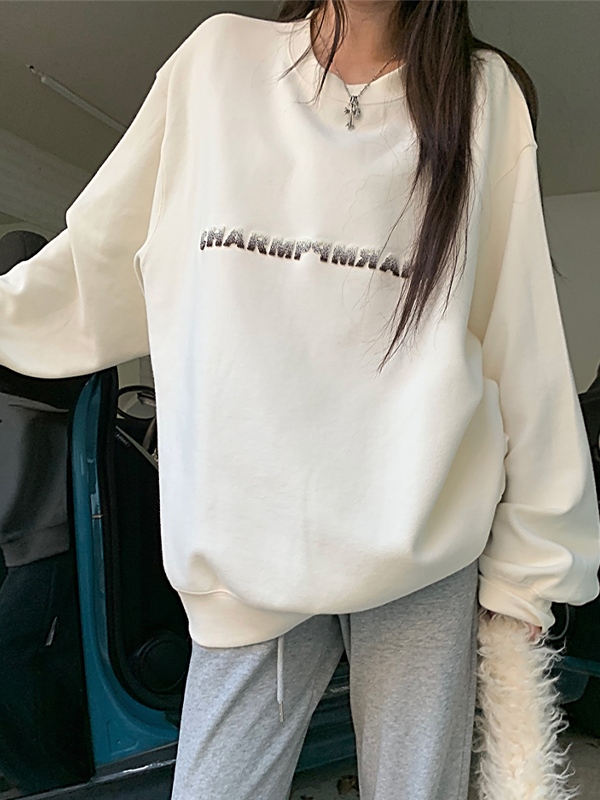 Simple Letter Print Loose Sweatshirt