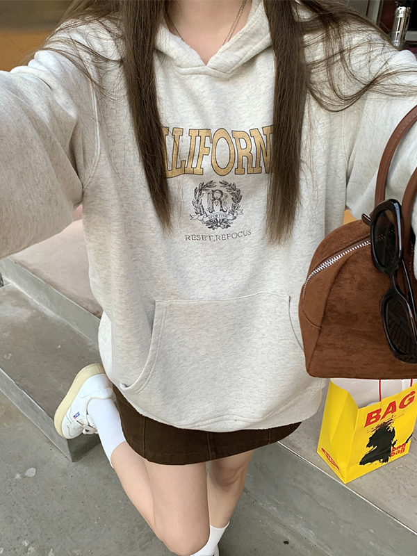 Letter Print Oversized Hoodie