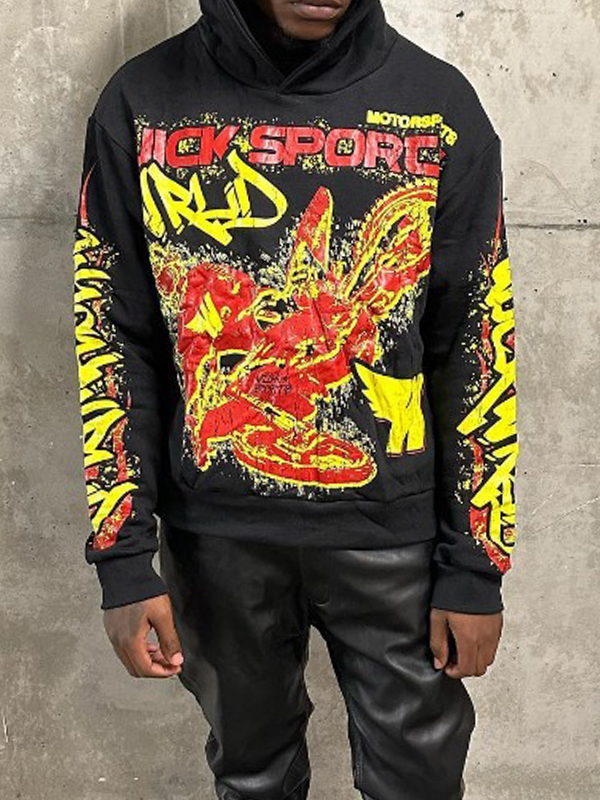 Men’s Dark Graphic Oversized Hoodie