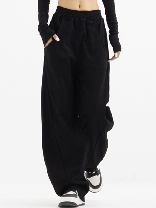 Solid Color Loose Sweatpants