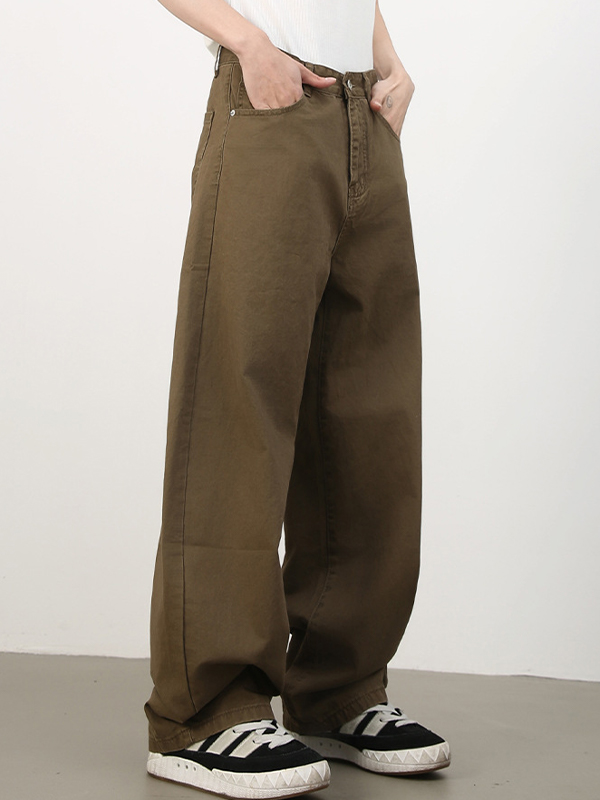 Men’s Solid Colour Loose Jeans