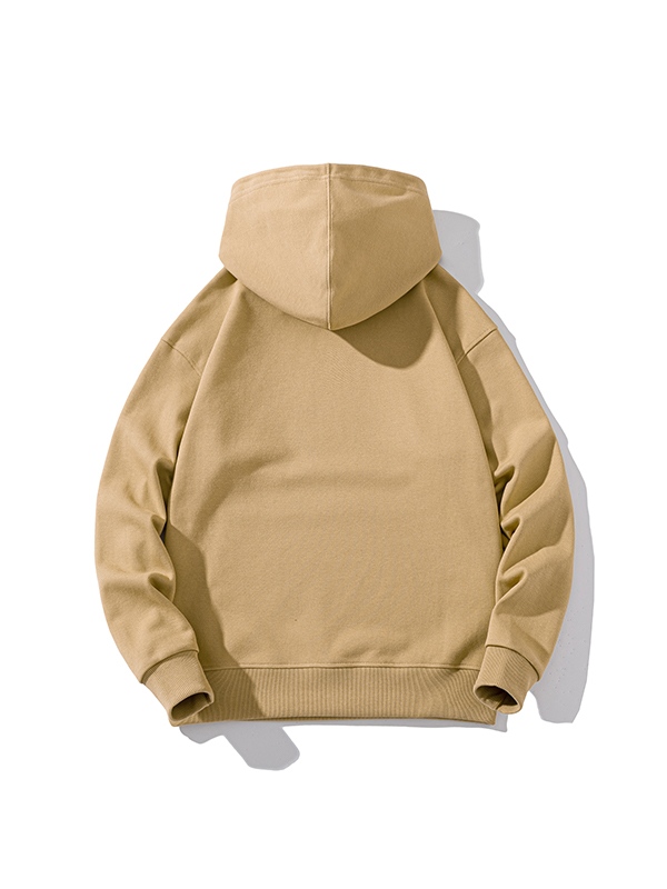Men’s Solid Color Pure Cotton Drop Shoulder Oversized Hoodie