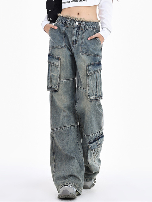High Rise Vintage Cargo Jeans