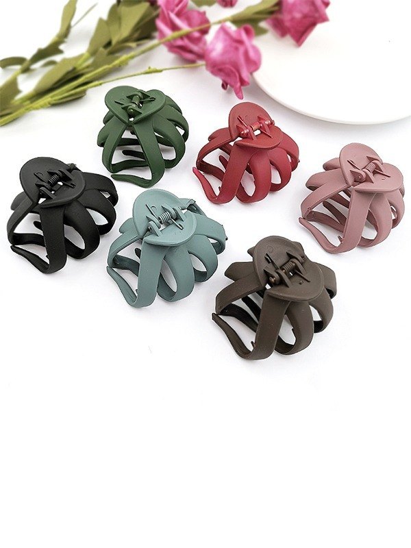 Solid Color Frosted Hair Claw Clip