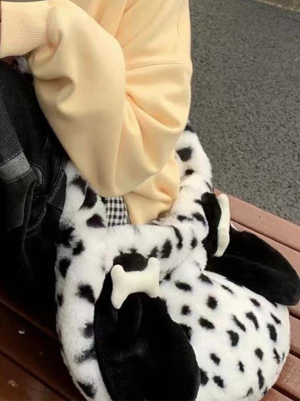 Fuzzy Dalmatian Crossbody Bag