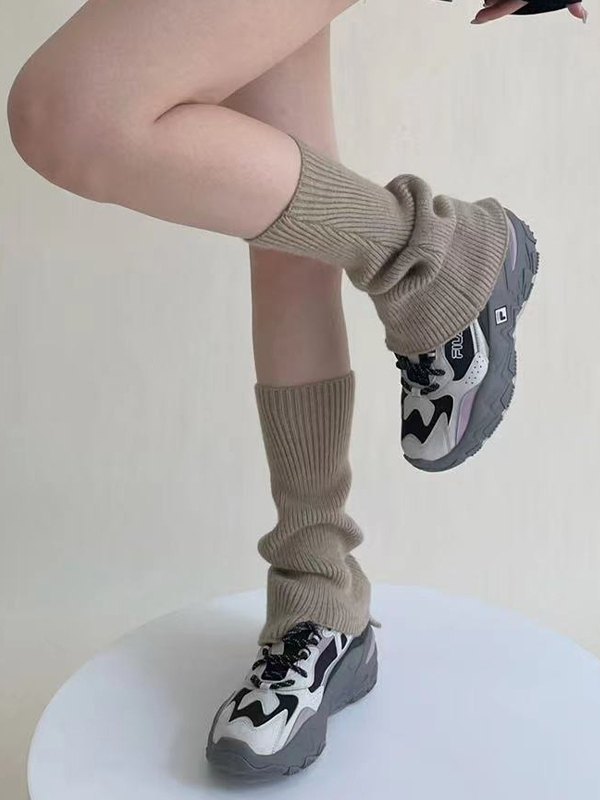 Irregular Cut Off Knitted Leg Warmer