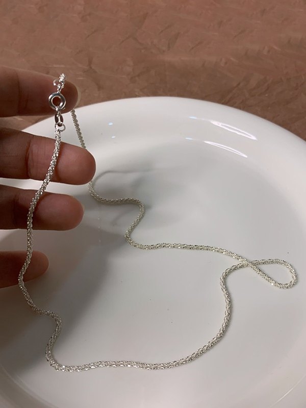 Simple Sparkle Silver Necklace