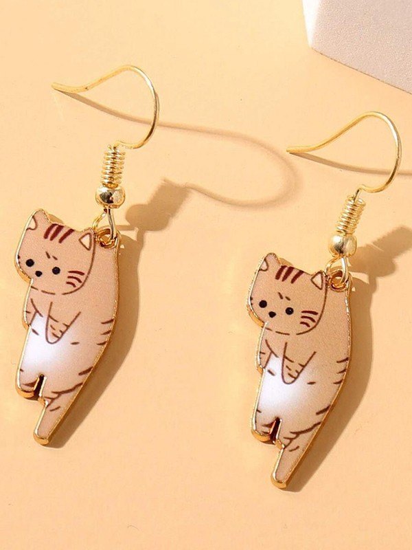 Cute Cartoon Kitten Pendant Earrings