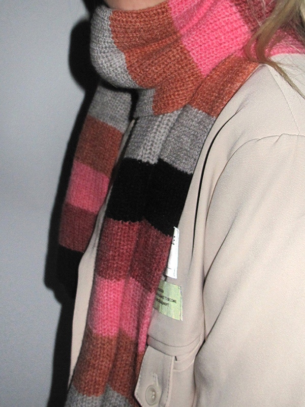 Color Block Striped Knitted Scarf