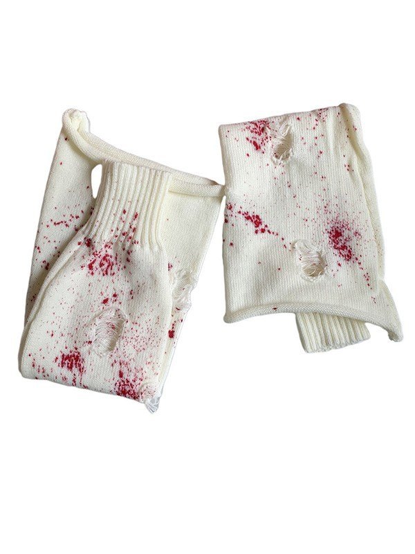 Bloody Distressed Knitted Leg Warmer