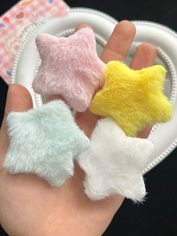 Star Pattern Fuzzy Hair Clip