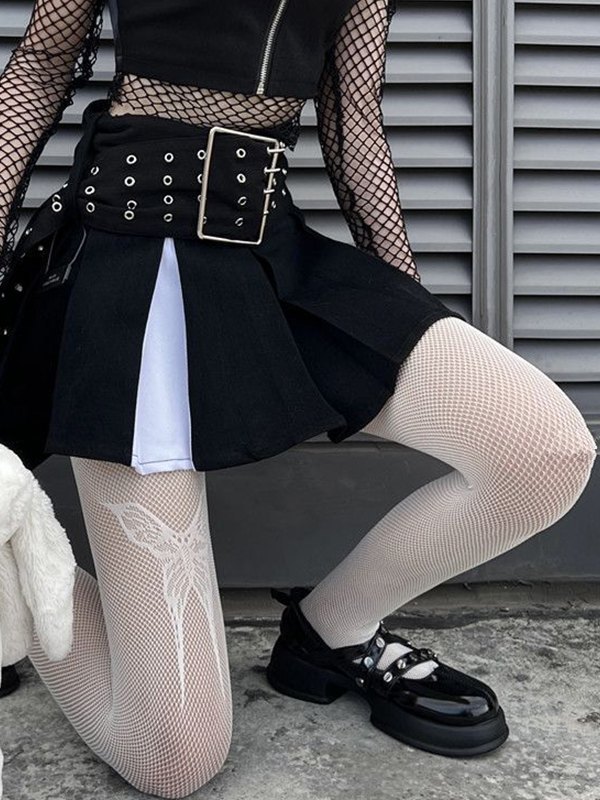 Y2K Butterfly Fishnet Tights