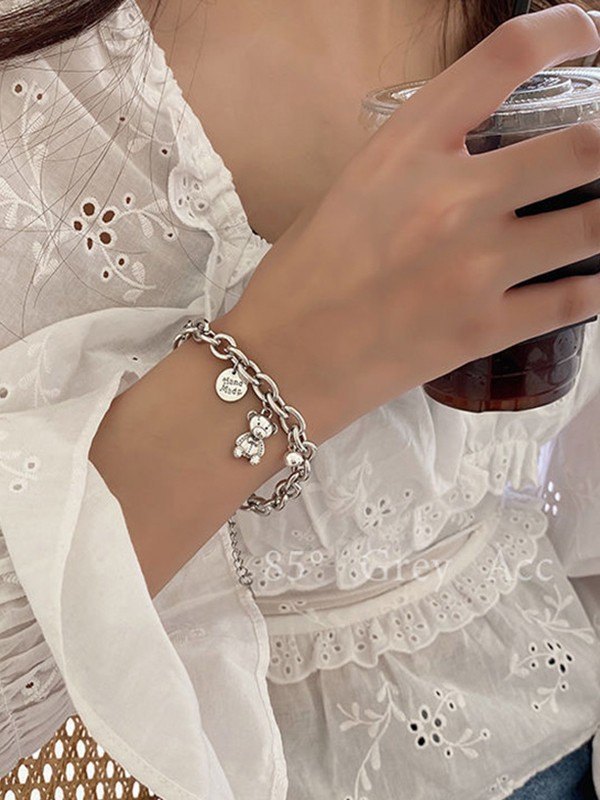 Link Chain Cartoon Bear Charm Friendship Bracelet
