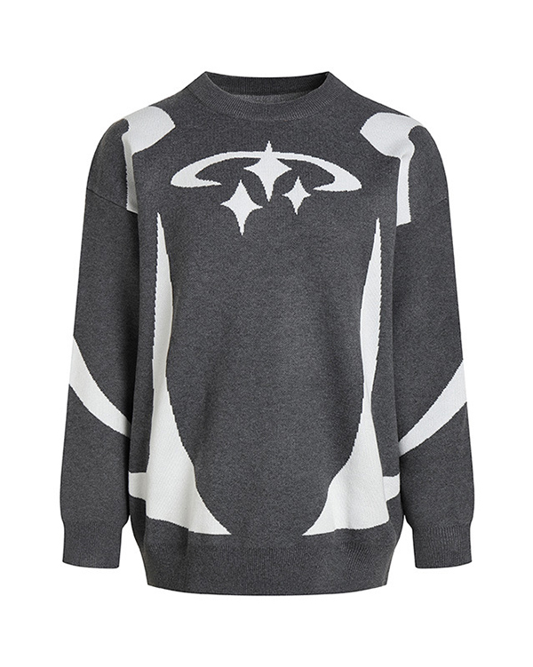 Star Jacquard Baggy Sweater