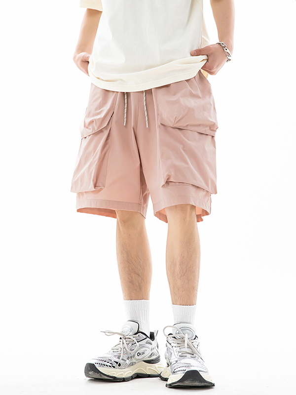 Men’s Plain Large Pocket Casual Shorts